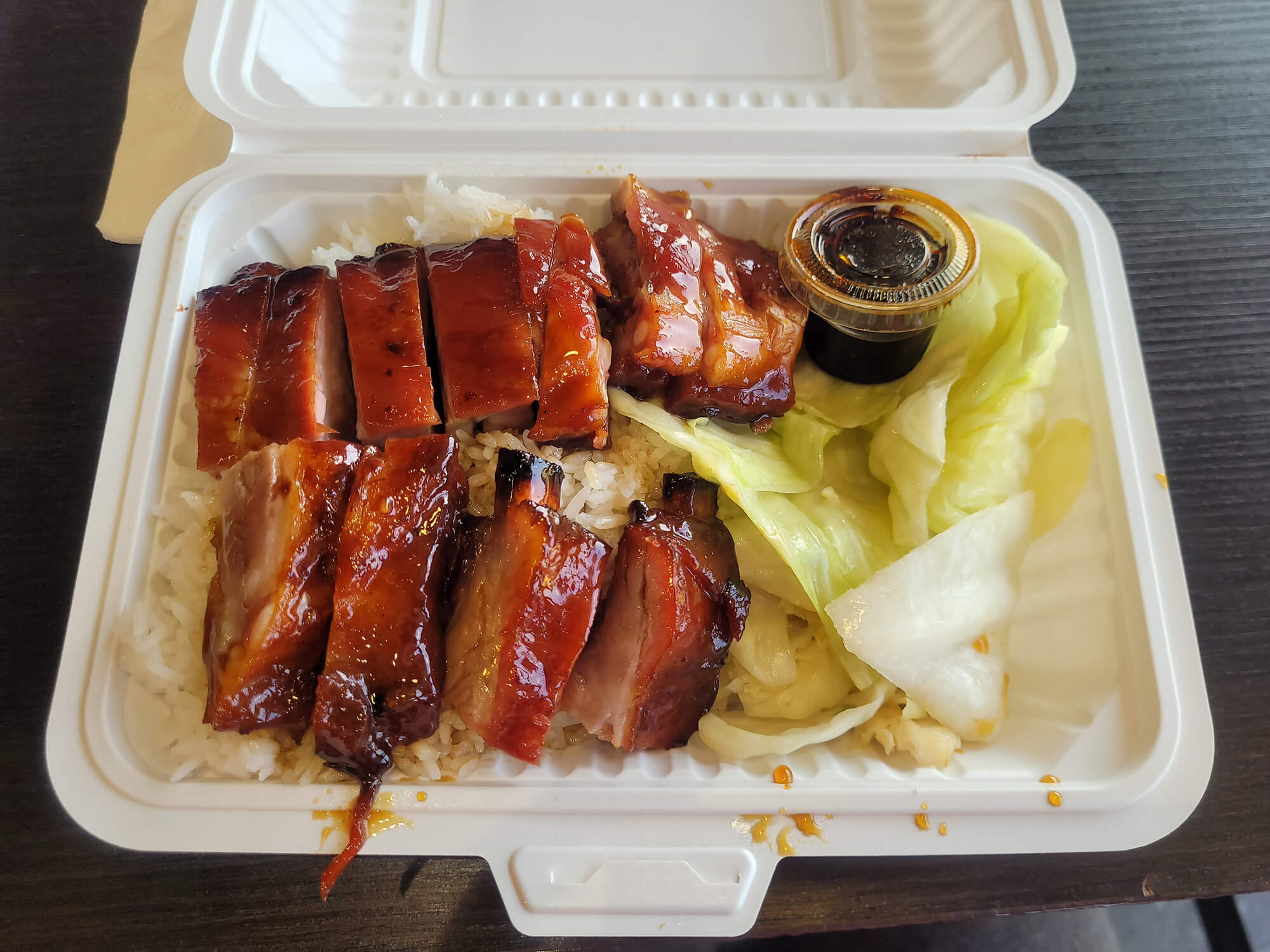 Chinese bbq with cabbage bowl